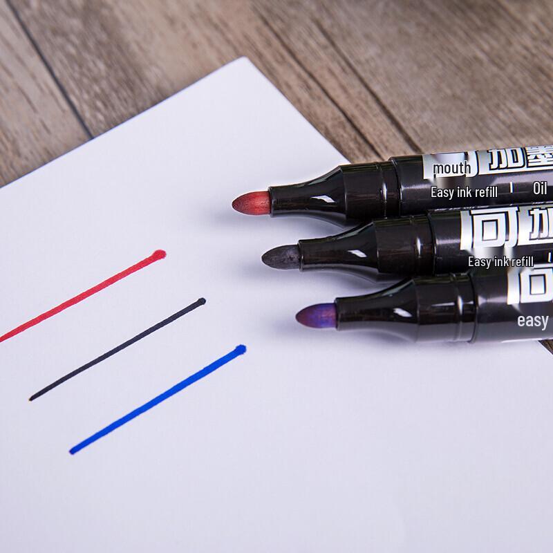 Deli S552 Blue Oil-Based Permanent Marker Pen, Round Tip