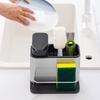 Hand And Dish Soap Dispenser Non-Slip Drainage Base Sponge Holder Detachable Kitchen Sink Countertop Organizer Dishwashing Liquid Container Brush