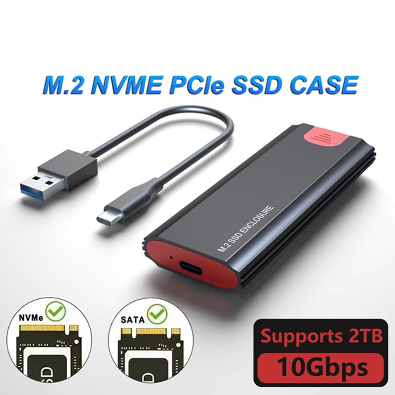 Корпус для SSD 10 Гбит/с M2 NVMe SATA, бокс для SSD M.2 NVME NGFF к USB 3.1, кабель Type-A на Type-C для аксессуаров M.2 SSD для ПК