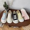 Летние уродливо-милые парусиновые туфли на толстой подошве с большой головой женские милые маленькие белые кеды увеличивающие рост легкие и дышащие модные туфли 1195