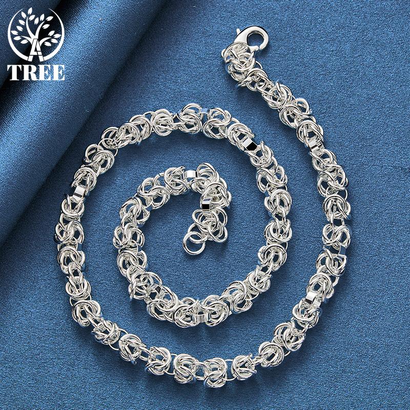 Ювелирные изделия из стерлингового серебра 925 пробы, 7 мм, 20 дюймов, ожерелья-цепочки