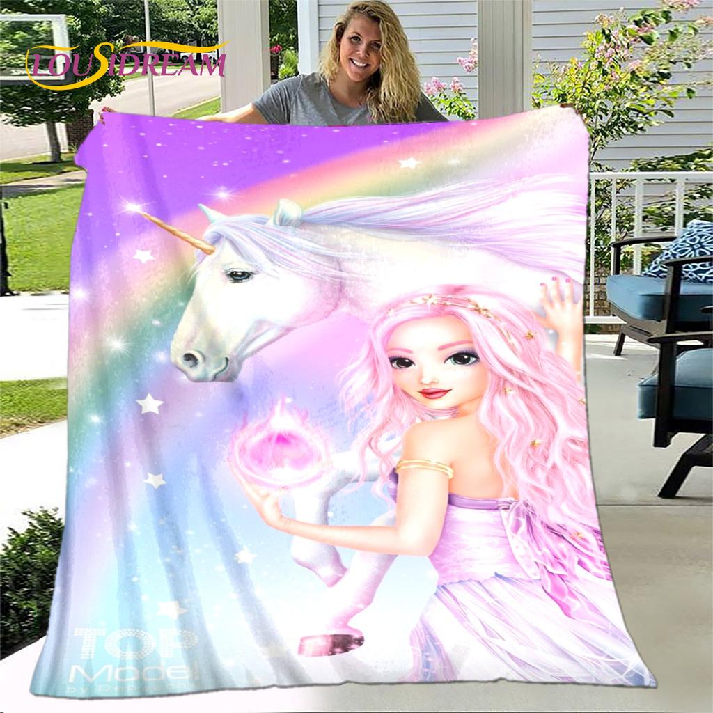 Cartoon Cute Unicorn Blanket,Flannel Blanket Throw Blanket,Children's Warm Blanket for Living Room Bedroom Beds Sofa Travel Gift