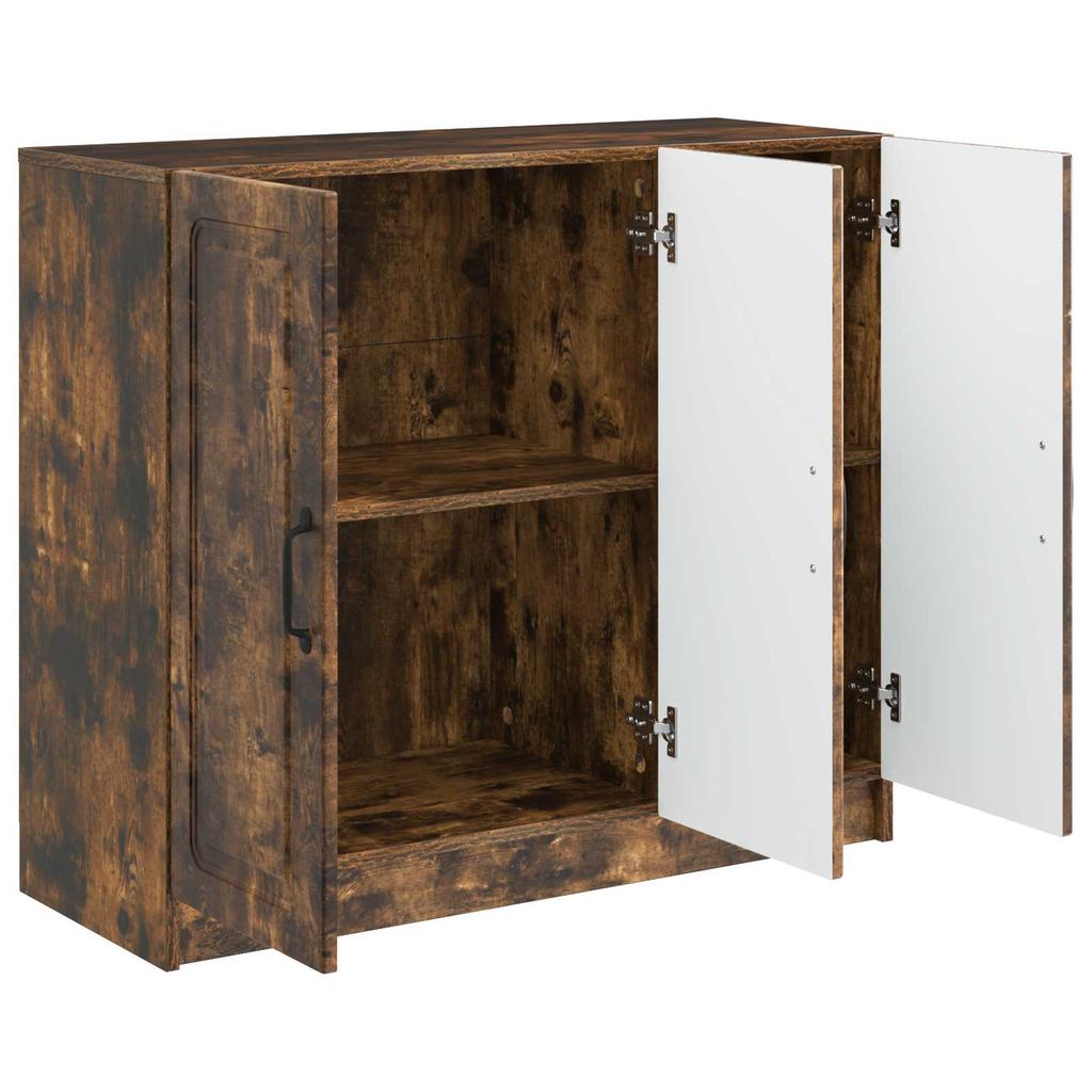 Sideboard Smoked Oak 89 x 34.5 x 77 cm Wood Based Material