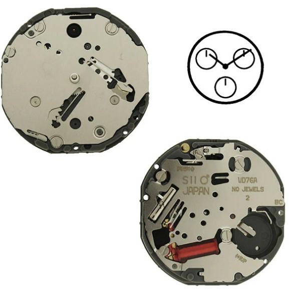 Mechanizm seiko vd76 10 1/2``` ss day10/date2 quartz (377)