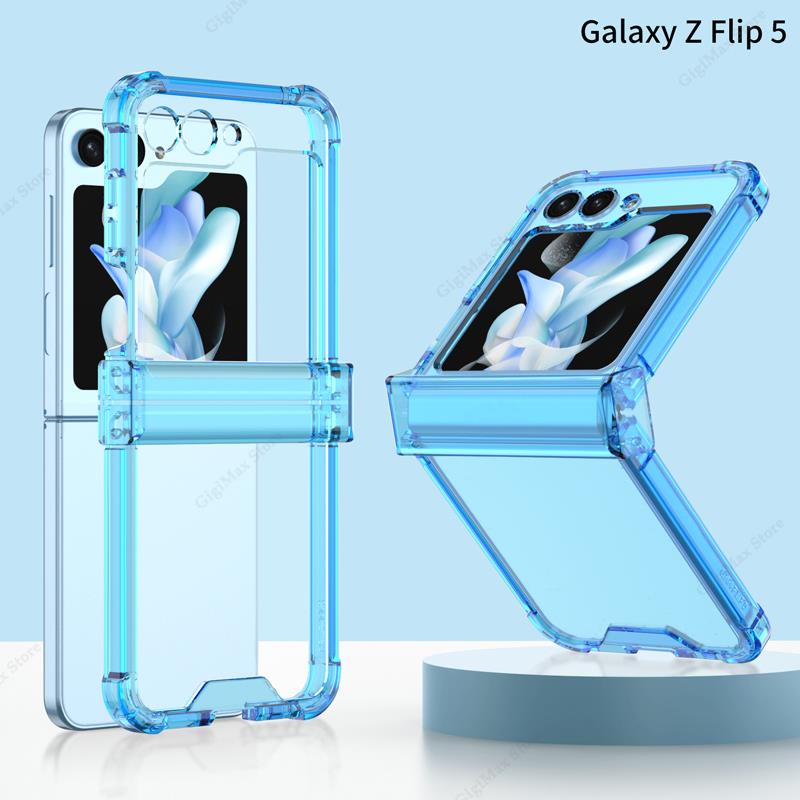Wireless Charging Case For Samsung Galaxy Z Flip 5 Flip5 Clear Soft Cover For Samsung ZFlip5 Z Flip5 Funda Case Protective Coque