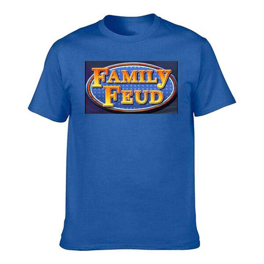 Unisexs Cotton TShirt Family Feud Graphic Print Casual Short Sleeve Tee for Daily Wear