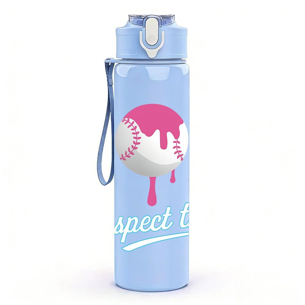 1PC Ice Cream Sweet Dessert Pattern 750ml Color Plastic Sports Water Bottle Leakproof Flip Straw Lid Suitable for Sports Office Home Use
