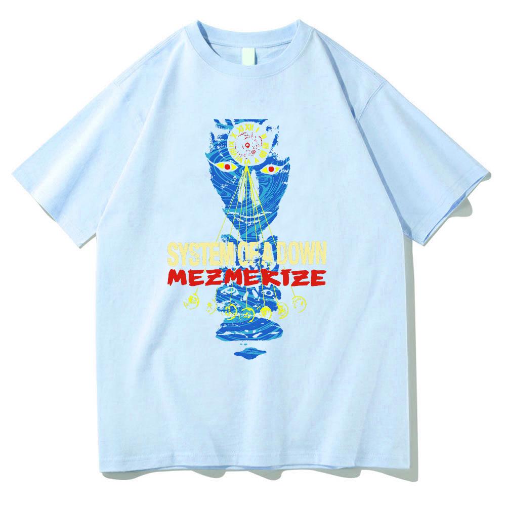 System of A Down Mezmerize Faded Cover T-Shirt Rock Band Men Women Vintage Alternative Metal Music Y2K T-shirt Men's Fashion Top