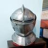 Medieval Full Face European Helmet Heavy Metal Close Face Armor Helmet Warrior Cosplay Armor Helmet