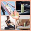 Thermos cup lid, sealed leak-proof plastic double drinking lid, outdoor portable handle fruit cup lid, pink.
