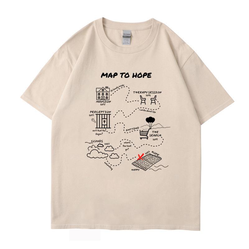 Футболка Nf Hope Tour 2023 Ретро Футболка рэпера NF Карта к надежде Хлопковая футболкаФутболка для концерта NF Hope Музыкальная футболка в стиле кантри