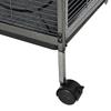 Steel Rodent Cage, Guinea Pig and Chinchilla Cage with 3 Levels, 4 Wheels, Hammock and Removable Tray, 52 x 52 x 113.5cm, Silver Grey