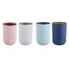 4Pcs Plastic Toothbrush Tumblers Bathroom Mugs Curved Edge Easy Grip Sturdy Mouthwash Cups Stackable Multipurpose Home Travel
