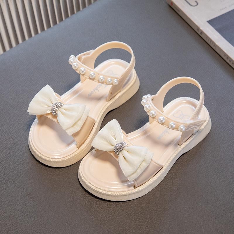 Сандалии для девочек. Модная летняя противоскользящая обувь принцессы для девочек. Пляжная обувь с мягкой подошвой для маленьких девочек.