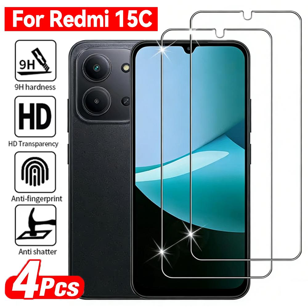 1-4 шт. Ультра HD Закаленное Стекло для Redmi 15C Защитная Пленка на Экран Полное Покрытие 9H Защитные Пленки от Царапин для Xiaomi Redmi 15C