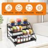 4 Tier Spice Rack Organizer Carbon Steel Seasoning Step Storage Shelf Countertop Tiered Seasoning Holder Rack for Kitchen