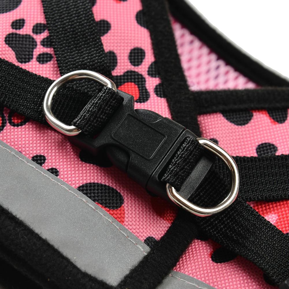 Pet Dog Harness Leash Set For Small Medium Dogs Reflective No Pull Mesh Puppy Cats Harness Vest Leopard Print Outdoor Chihuahua Pug Accessories