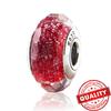 Murano Glass Series 925 Silver Curved Feathers & Fortunate Four-leaf Clover Charm Fits Bracelet Exquisite Gifts