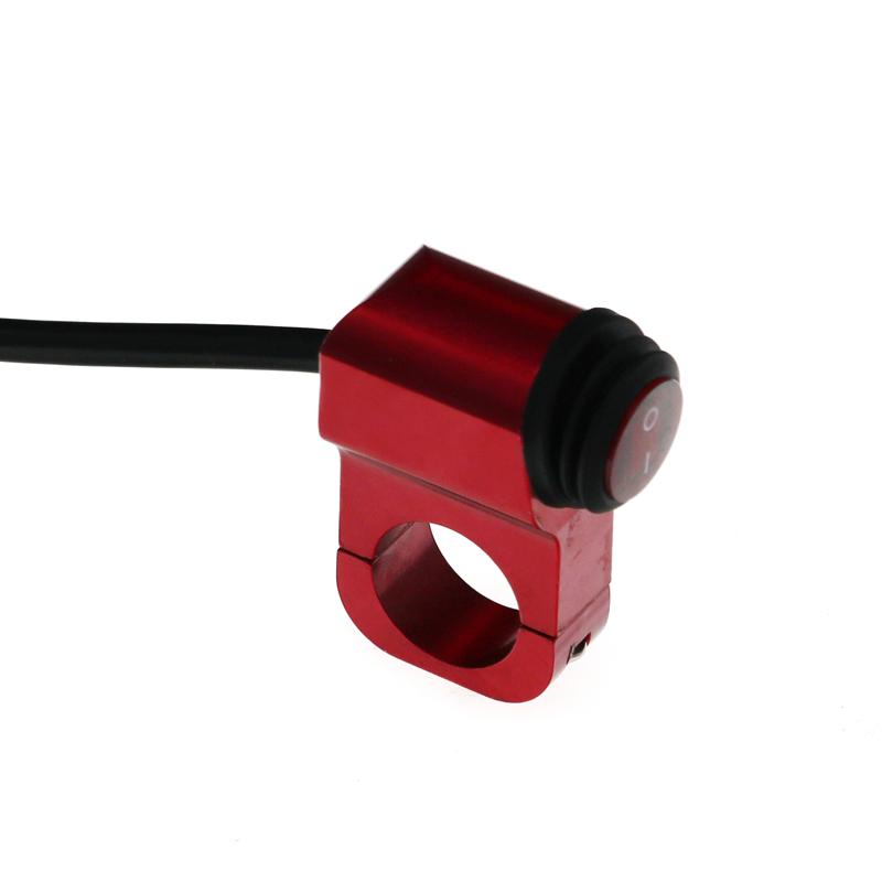 LMoDri 7/8 "22 мм мотоциклетные переключатели из алюминиевого сплава, водонепроницаемый переключатель фар и 3 провода с красной светодиодной подсветкой