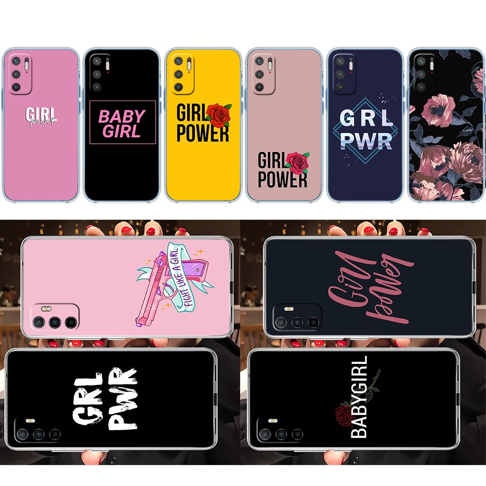 PP38 Girl Power Fight Soft Shell Transparent Phone Case for Samsung Galaxy A04 A04S A14 A23 A34 A54 M23 M33 M52 M53