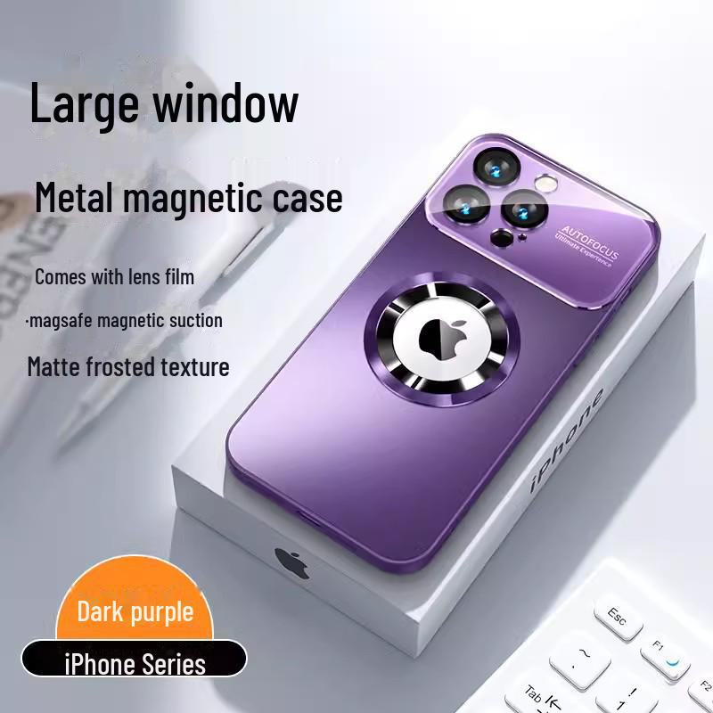 Магнитный матовый защитный чехол для iPhone 15, 14 и 13 Pro Max — защита от падений, большой дизайн с окном
