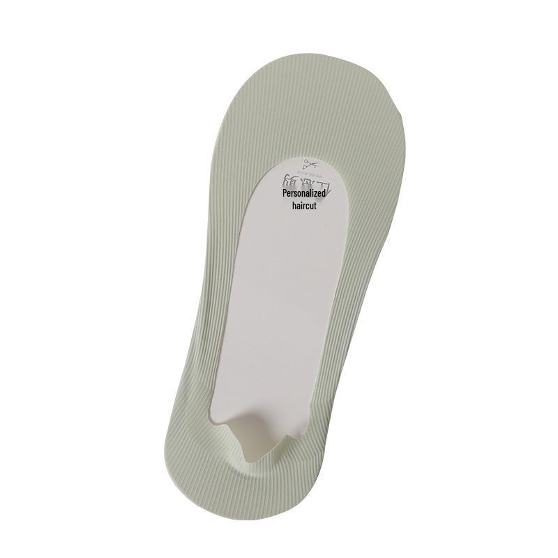 Женские нескользящие невидимые носки-лодочки из ледяного шелка - Низкая посадка, Нескользящая пятка, Тонкие, Однотонные, Регулируемая длина