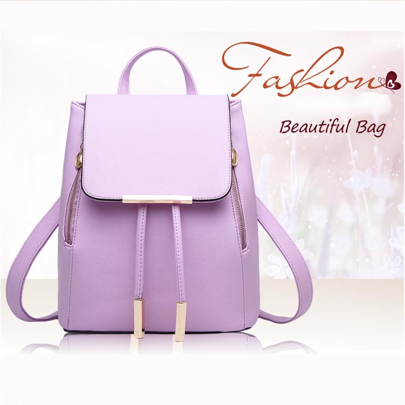 Женский рюкзак из искусственной кожи Черный/Бежевый/Черный+Белый/Черный +Розовый/Небесно-Голубой/Синий/Темно-Синий/Фиолетовый/Бордовый/Розовый/Розовый/Зеленый