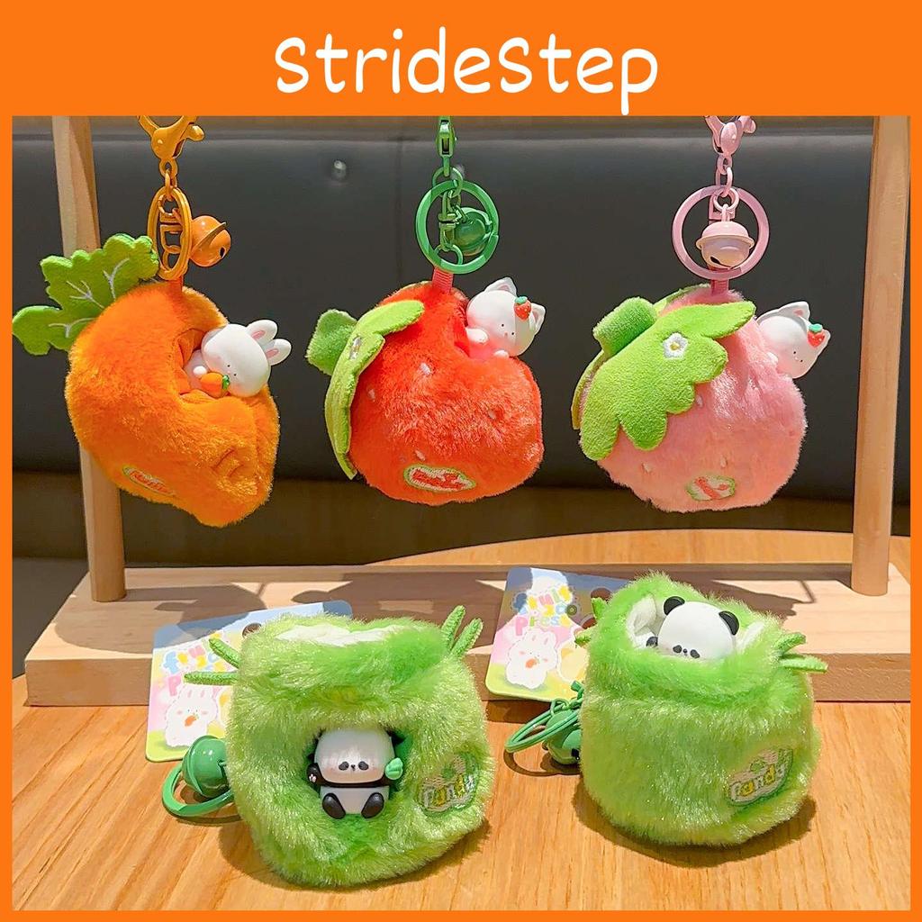 Creative Carrot Strawberry Bamboo Cat Plush Doll Pendant Keychain For Kids And Collectors