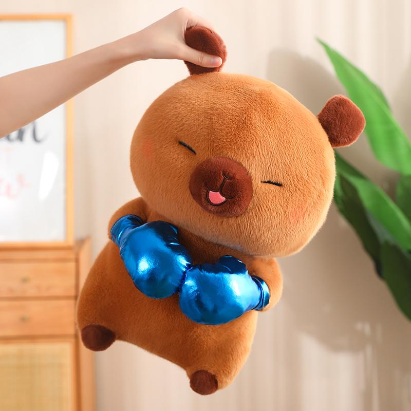 Newest Creative Boxing Capybara Plush Toy Athlete Capybara Toy for Kid Soft Toy Birthday Gift Cute Plushies Capibara Doll