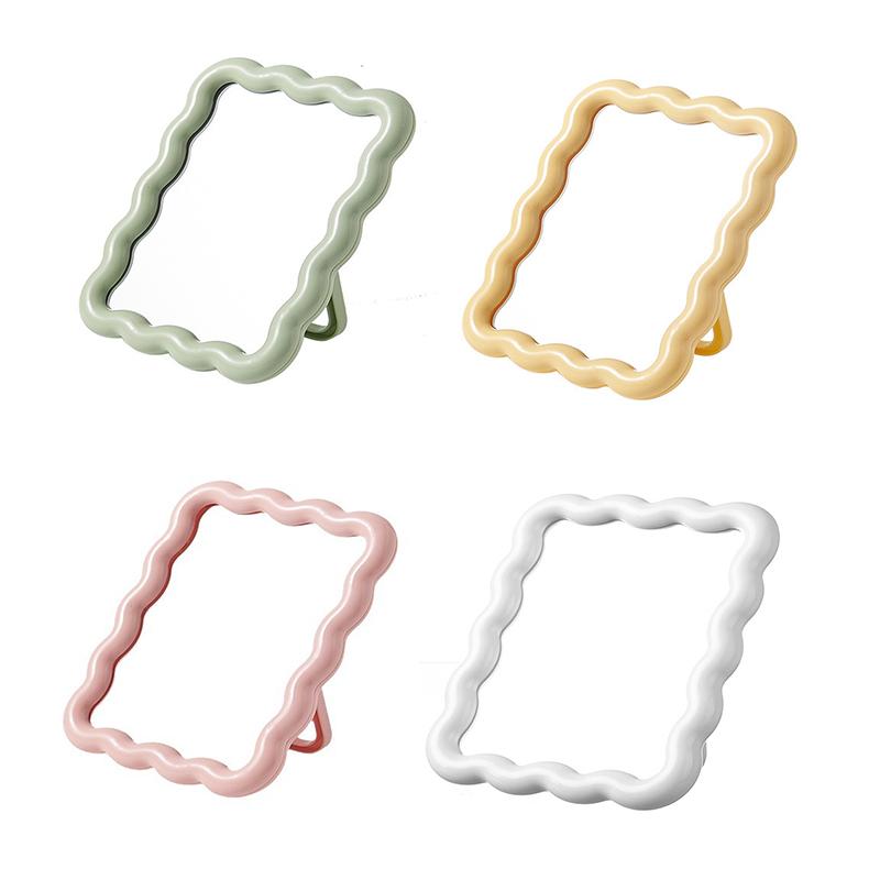 Гофрированные Неправильной Формы Зеркала для Макияжа Настольное Зеркало для Макияжа Зеркало для Макияжа Эстетический Декор Комнаты Женские Принадлежности для Макияжа