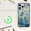 Чехол для игрового телефона Honkai Star Rail Firefly для iPhone 15 14 13 12 11 Plus Pro Max Magsafe с магнитной беспроводной зарядкой