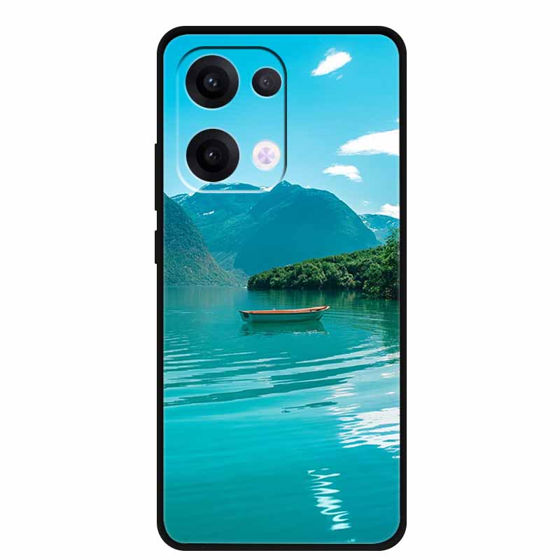 Чехол для Oppo Reno13 5G Мягкий ТПУ Милый Мультяшный Силиконовый Задний Чехол для Телефона Oppo Reno 13 Pro Чехлы Reno13Pro 13Pro 5G Черный Корпус
