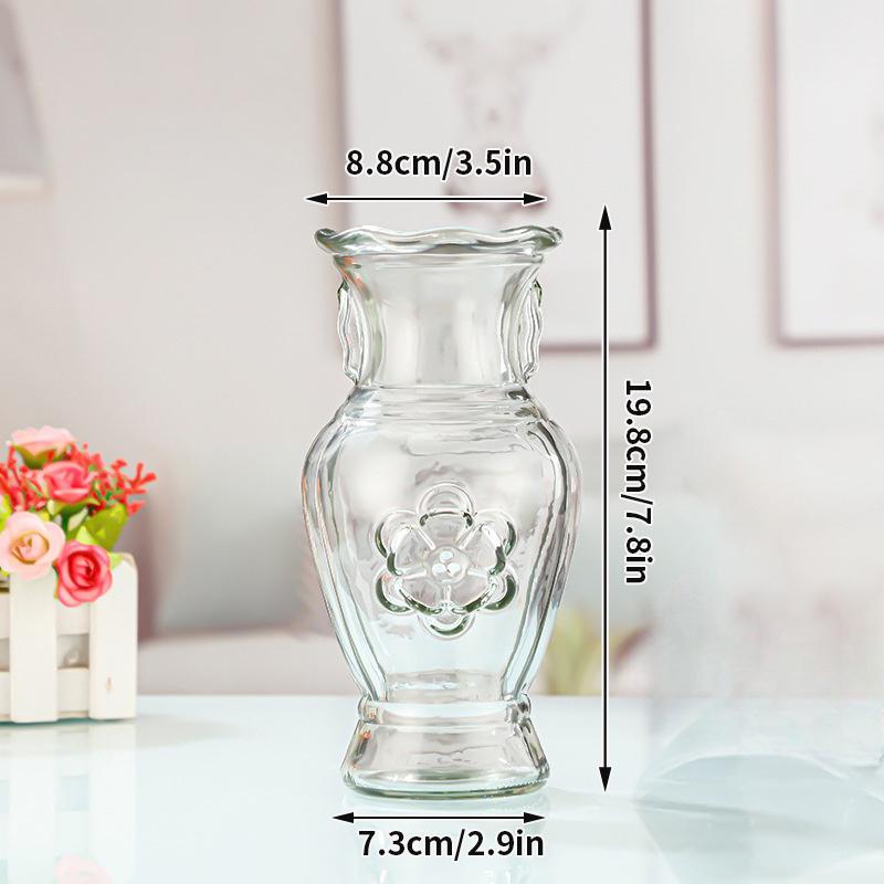 Gradient Glass Vase with Geometric Faceted Design Flower Vase for Wedding Centerpiece Arrangements Home Office Decor Floreros