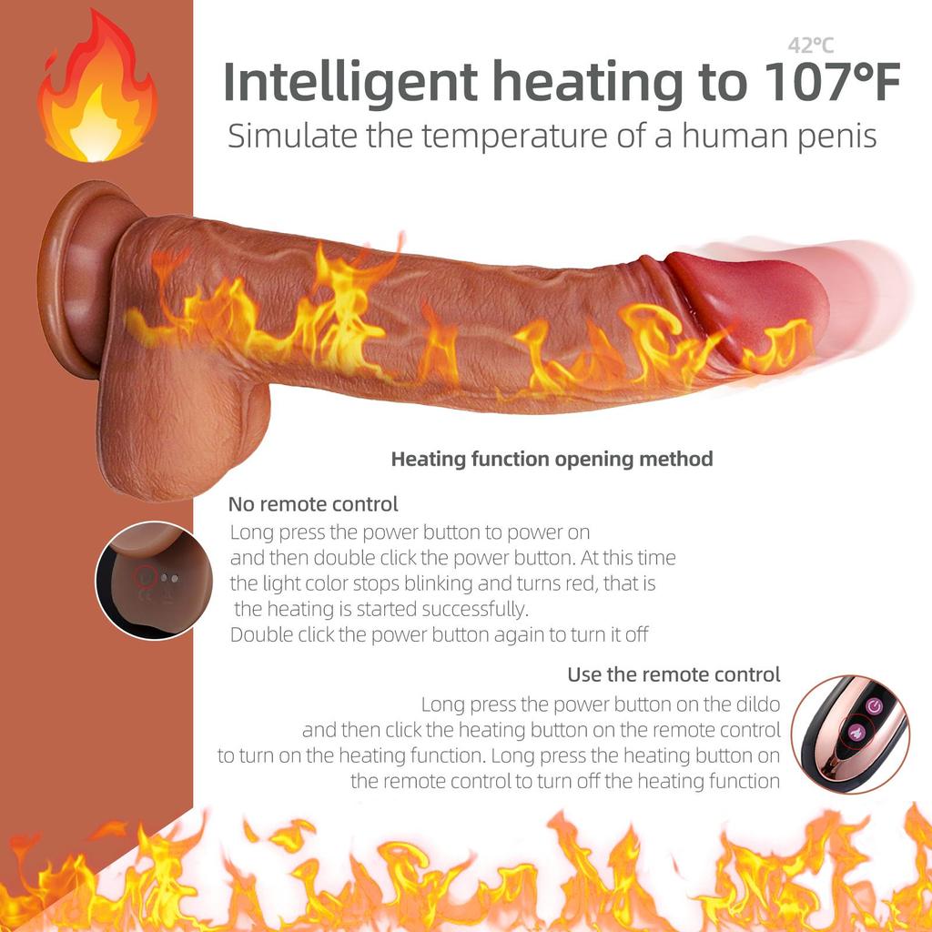 Автоматический телескопический фаллоимитатор-качалка с беспроводным дистанционным подогревом, вибратор на присоске, реалистичный пенис, секс-игрушки для женщин 18