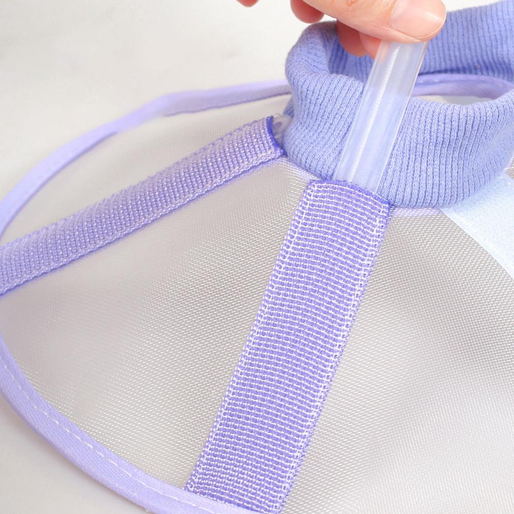 Conical Collar for Cats in Transparent Mesh, Light and Breathable Pet Recovery Collar, Adjustable Anti-lick Head Cone with Cat Clamp,
