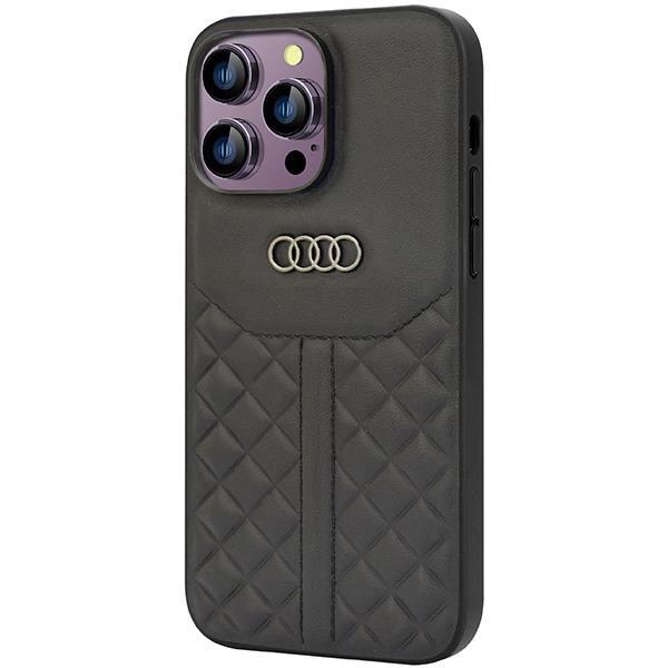 Чехол Audi из натуральной кожи для Iphone 14 Pro Max 6.7 — черный Au-Tpupcip14Pm-Q8/D1-Bk