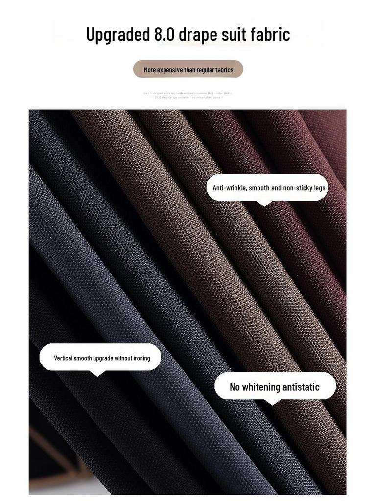 Ankola 2024 Women's High-Waist Wide-Leg Red Suit Pants for Autumn