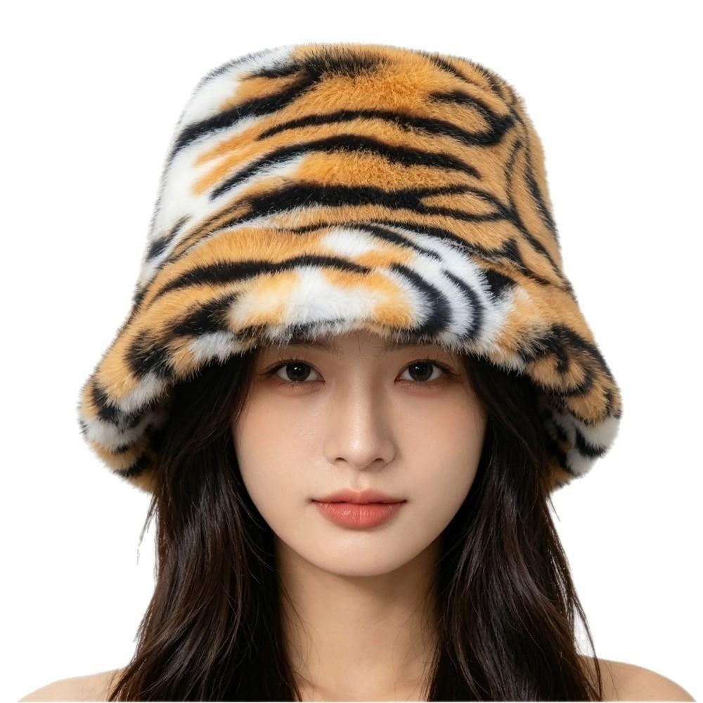 Korean Style Plush Bucket Hat Velvet Fluffy Warm Hat Fashion Faux Fur Fisherman Hat Outdoor
