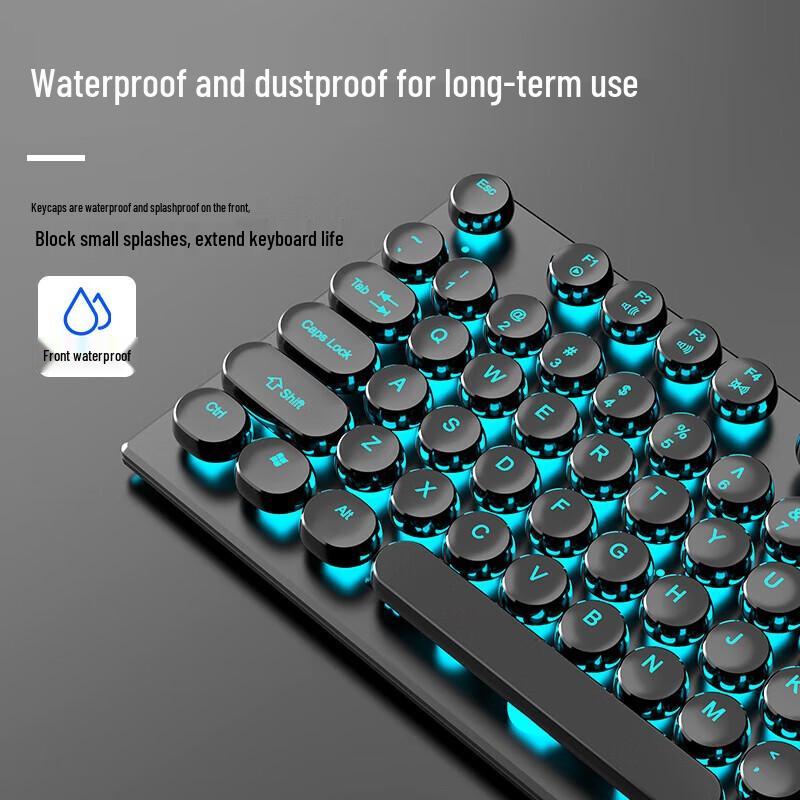 Qianxingzhe GX330 Retro Punk Mechanical Feel Gaming Keyboard