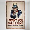 Винтажный знак Uncle Sam I Want You for US Army, металлический жестяной знак, состаренный ретро, плакат вербовки времен Второй мировой войны, настенный декор для бара, мужской уголок, кафе