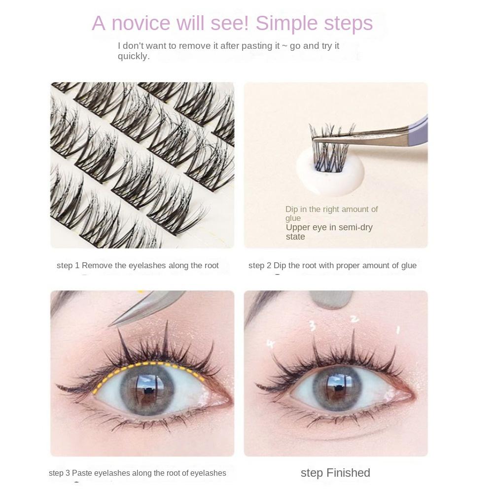 DIY Креативные Накладные Ресницы Кошачий Глаз Наращивание Ресниц Индивидуальные Кустовые Ресницы Женщины