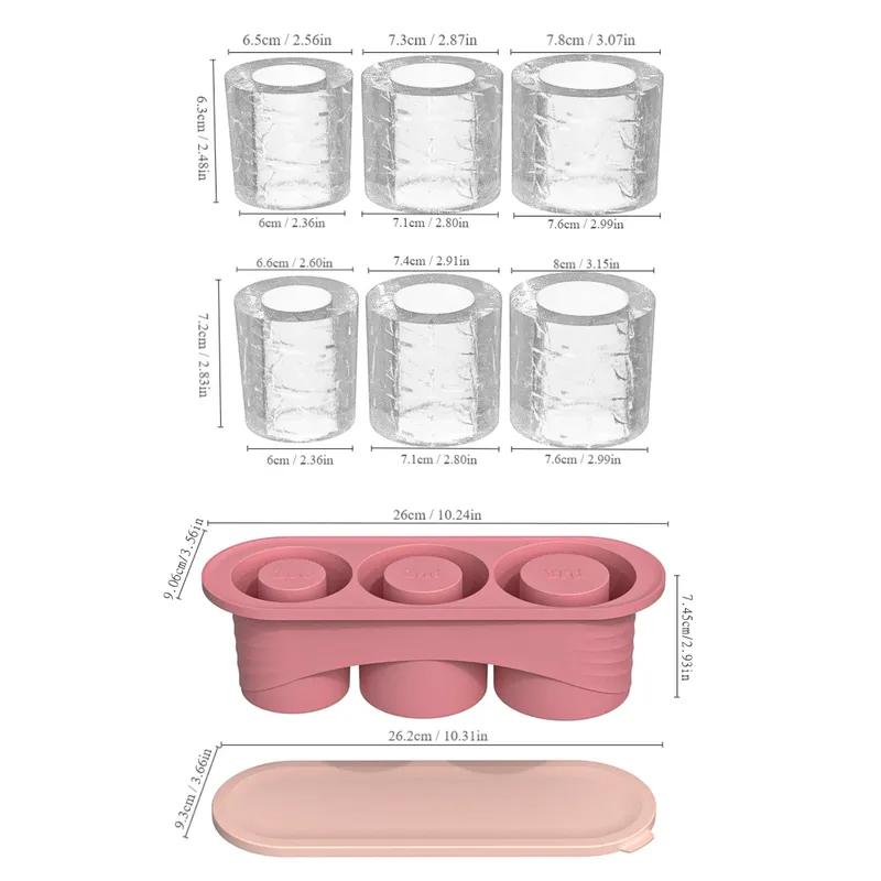 Ice Cube Tray for 20 30 40 Oz Tumbler Cup Silicone Ice Mold with Lid Ice Maker for Drinks Coffee Stanley Cup Accessories