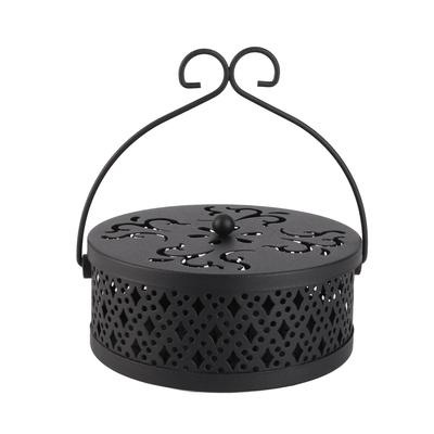 Держатель спирали от комаров, металлический держатель для пепла, круглая переносная катушка, коробка для сжигания благовоний(черный)