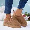 Ботинки Chelsea Ankle Snow Boots Women Winter New Brand Fur Short Plush Теплые плоские тапочки на платформе Шлепанцы Хлопковая обувь