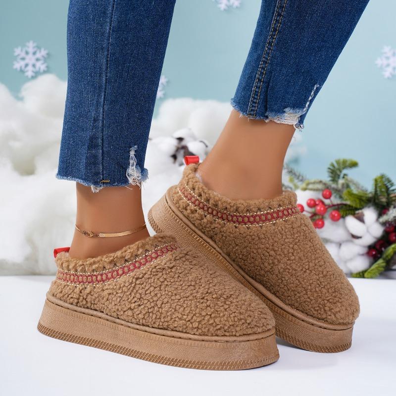 Ботинки Chelsea Ankle Snow Boots Women Winter New Brand Fur Short Plush Теплые плоские тапочки на платформе Шлепанцы Хлопковая обувь