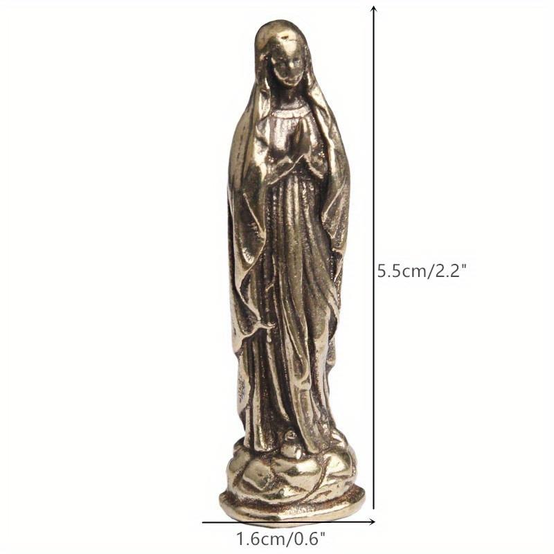 Pure Copper Vintage Blessed Virgin Mary Figurines Key Chains Pendants Brass Holy Mother Religion Faith Buddha Keyrings Hangings