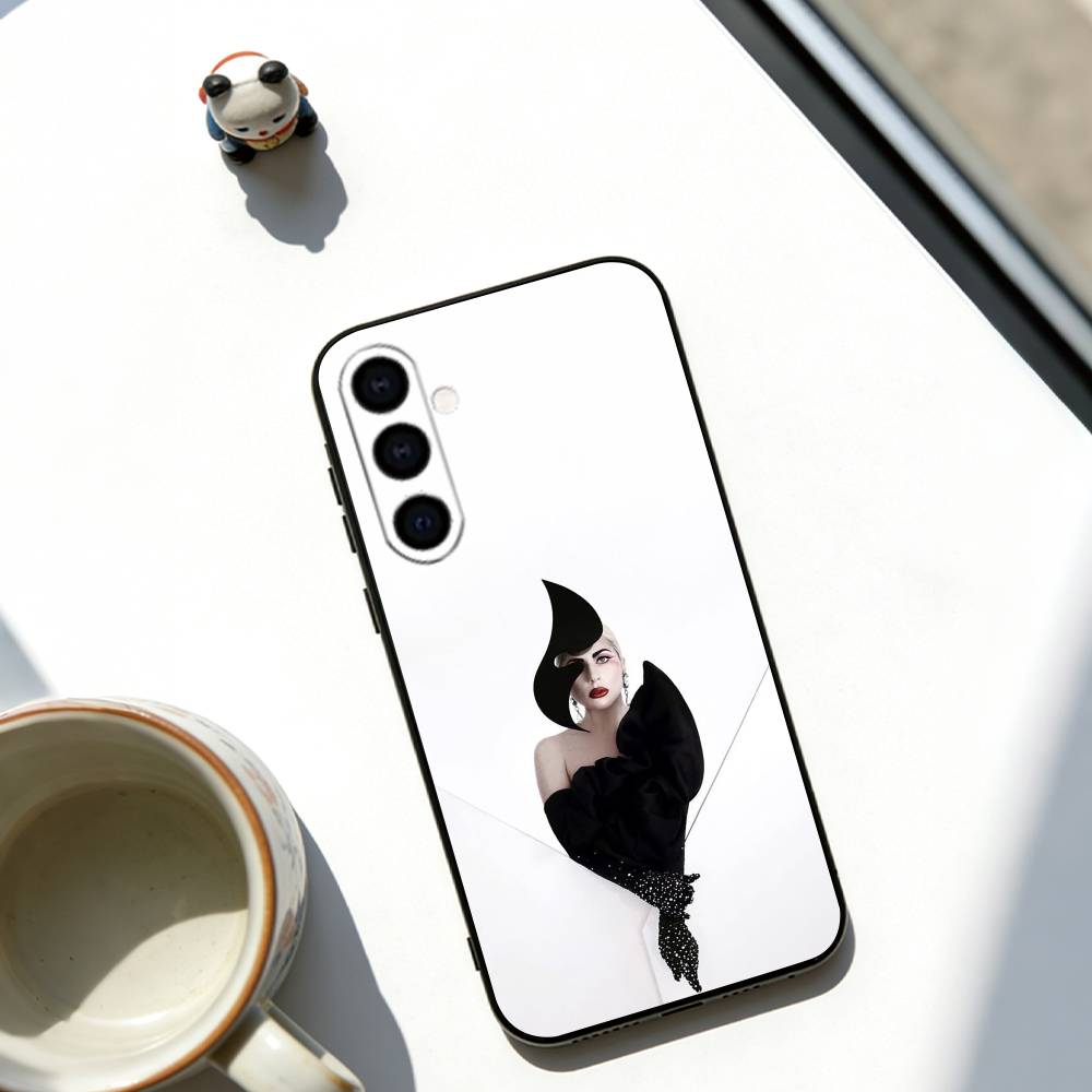Чехол для телефона Lady Gaga Singer для Samsung Galaxy A73, A72, A71, A70, A53, A52, A51, Других Мягкая Черная Крышка