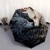 Yin Yang Wolves: Harmony in Nature's DesignUmbrella, Portable 3-Fold Compact Umbrella for Men & Women Gift