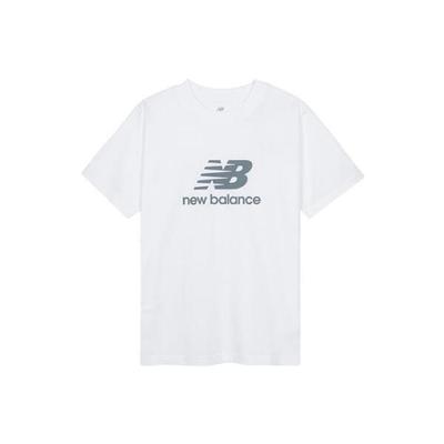 New Balance Футболка с логотипом Stacked, белая mt41502wt