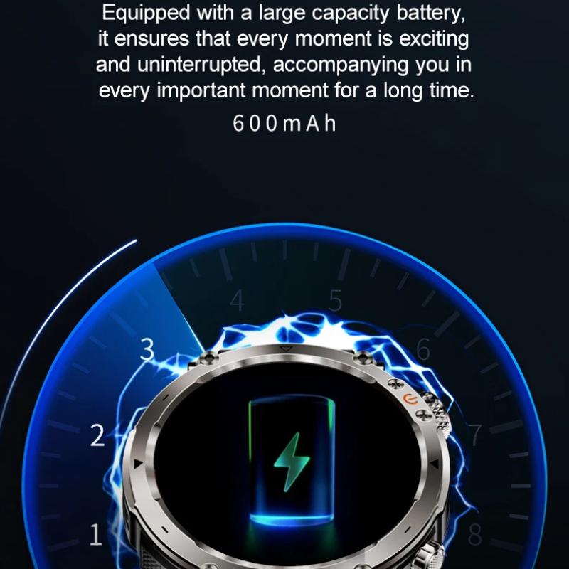 Новые водонепроницаемые смарт-часы 5 АТМ для мужчин, 600 мАч, уличные смарт-часы, GPS, компас, пульсометр, светодиодный фонарик, Bluetooth-звонок, спортивные смарт-часы